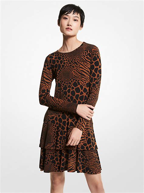 Animal Print Matte Jersey Dress .